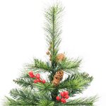 vidaXL Sapin de Noël artificiel avec pommes de pin et baies 150 cm