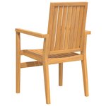 vidaXL Chaises de jardin empilables lot de 2 56 5x57 5x91 cm bois teck