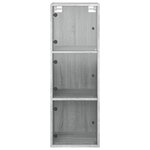 vidaXL Armoire murale avec portes en verre sonoma gris 35x37x100 cm