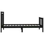 vidaXL Cadre de lit sans matelas noir bois massif de pin 100x200 cm