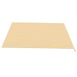 Vidaxl tissu de remplacement pour auvent jaune et blanc 4 5x3 5 m