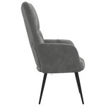 vidaXL Chaise de relaxation Gris foncé Velours