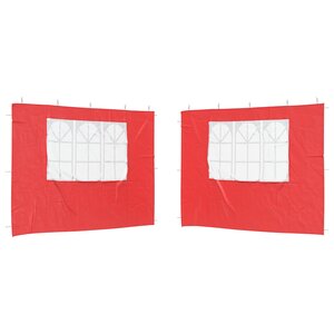 vidaXL Mur de tente de fête 2 pièces 300 x 195 cm Rouge PE et acier