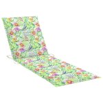 vidaXL Chaise longue avec coussin motif feuilles Bois de pin imprégné