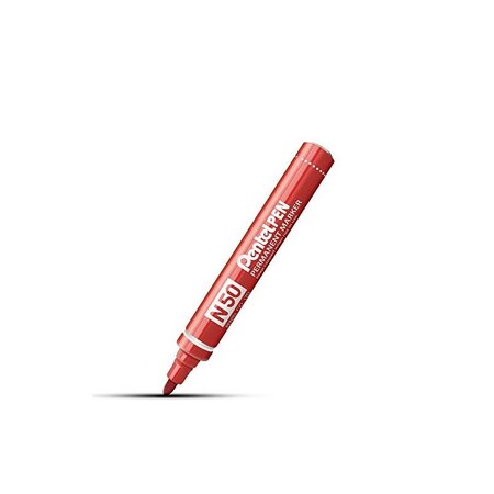 Pentel Marqueur permanent N50, pointe ogive, rouge