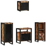 vidaXL Ensemble de mobilier de salle de bain avec étagère 4 Pièces