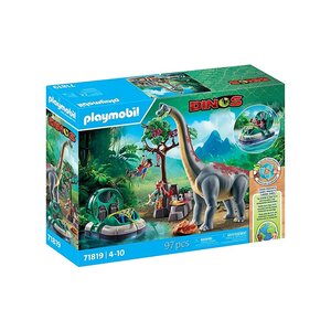 PLAYMOBIL 71819 - Brachiosaure avec explorateurs et aéroglisseur