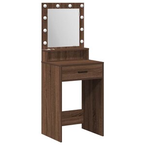 vidaXL Table de Toilette Chêne brun 50 x 41 x 135 cm Bois d'ingénierie
