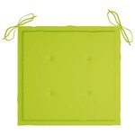 vidaXL Chaises de jardin avec coussins vert vif lot de 4 Bois de teck