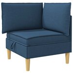 vidaXL Canapé modulaire avec rangement 3 Pièces Bleu Tissu