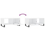 vidaXL Table basse Blanc brillant 90x50x40 cm Bois d'ingénierie