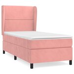 vidaXL Sommier à lattes de lit avec matelas Rose 100x200 cm Velours
