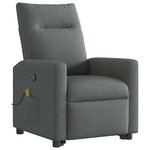 vidaXL Fauteuil de massage inclinable Gris foncé Tissu