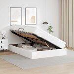 vidaXL Lit avec rangement et matelas Blanc 140 x 200 cm Simili cuir