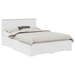 vidaXL Cadre de lit avec tiroir Blanc 140 x 190 cm Bois d'ingénierie