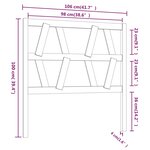vidaXL Tête de lit Gris 106x4x100 cm Bois massif de pin