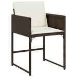 vidaXL Ensemble à manger de jardin avec coussins 15 Pièces marron rotin
