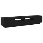 Meuble TV vidaXL avec lumières LED en chêne noir 200x35x40 cm
