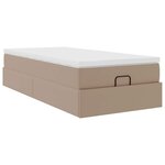 VidaXL Cadre de lit ottoman et matelas cappuccino 90x200 cm similicuir