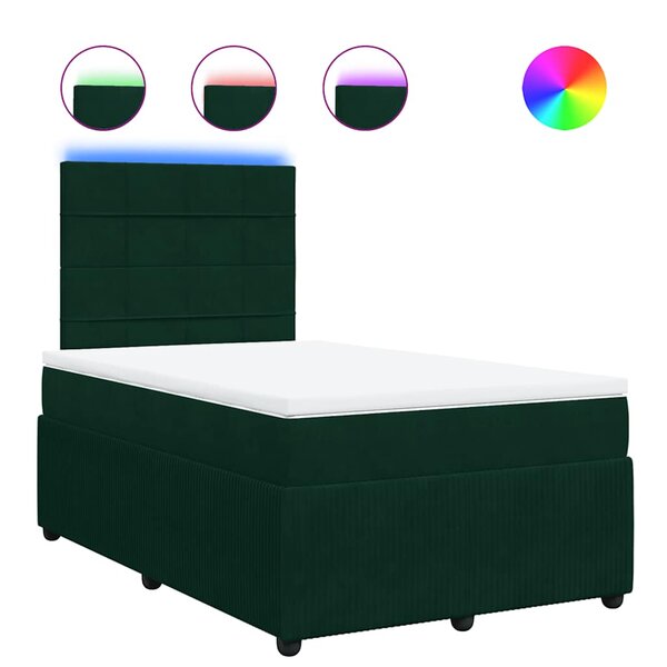 vidaXL Sommier à lattes de lit avec matelas vert foncé 120x190 cm