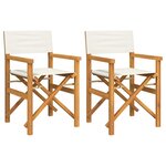vidaXL Chaises de metteur en scène pliantes lot de 2 Bois teck massif