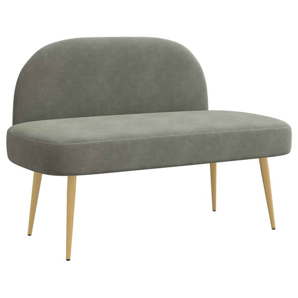 vidaXL Banc rembourré avec dossier Gris clair 110 x 60 x 76 cm