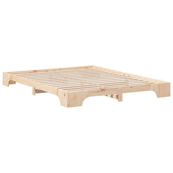 vidaXL Cadre de lit surélevé avec stockage Marron 160 x 210 cm bois
