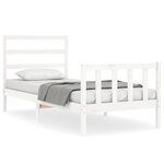 vidaXL Cadre de lit sans matelas blanc bois de pin massif