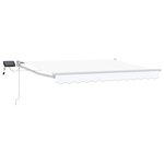 vidaXL Store rétractable manuel avec LEDs Blanc 3 5 x 2 5 m