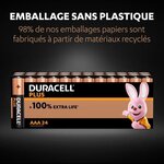 Duracell - NOUVEAU Piles alcalines AAA Plus, 1.5 V LR03 MN2400, paquet de 24