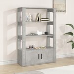 vidaXL Buffet Gris béton 80x30x119 5 cm Bois d'ingénierie