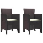 vidaXL Ensemble de salle à manger pour jardin 3 Pièces Marron Rattan Polt