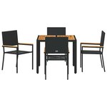 Ensemble de salle à manger de jardin vidaXL 5 pièces Rotin noir