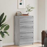 vidaXL Commode Sonoma gris 60x36x103 cm Bois d'ingénierie