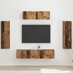 vidaXL Meuble TV 5 Pièces Bois ancien