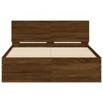 vidaXL Cadre de lit avec tête de lit et LED chêne marron 120x190 cm