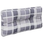 vidaXL Coussins de palette lot de 2 motif à carreaux gris tissu