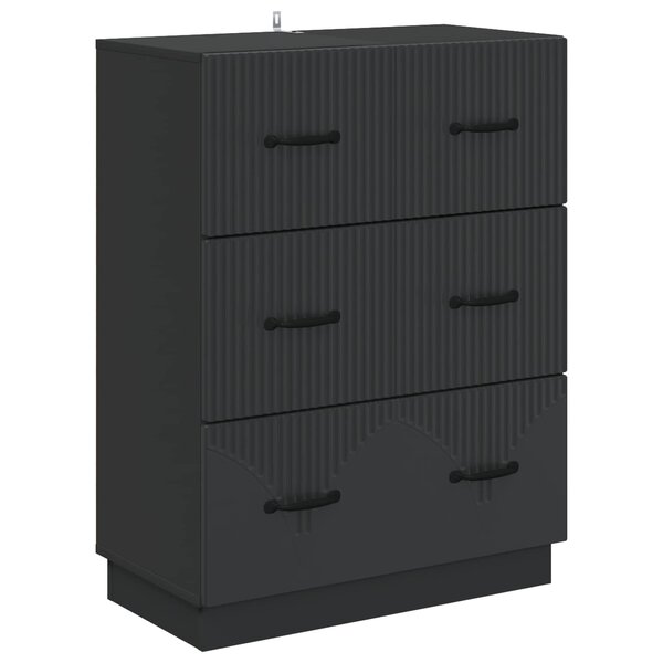 vidaXL Armoire à tiroirs Noir 66 x 34 5 x 87 cm Bois d'ingénierie