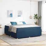 vidaXL Cadre de lit avec matelas avec matelas Bleu 180 x 200 cm tissu