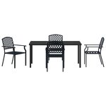 vidaXL Ensemble de salle à manger pour jardin 5 Pièces Anthracite Acier