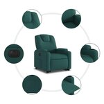 vidaXL Fauteuil inclinable électrique vert foncé tissu
