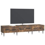 vidaXL Meuble TV Chêne fumé 147 x 34 5 x 30 cm Bois d'ingénierie