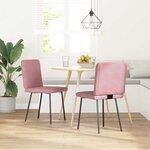 vidaXL Chaises à manger lot de 2 Rose Velours