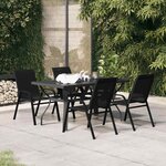 vidaXL Ensemble à manger de jardin 5 Pièces Noir
