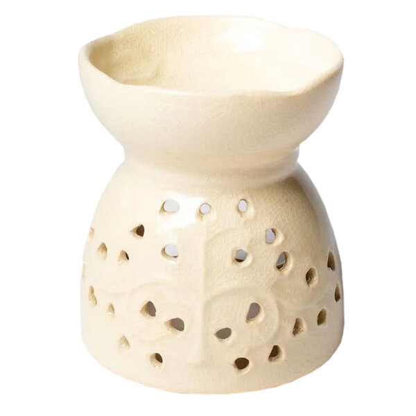 Brûle-parfum en céramique beige