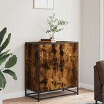 vidaXL Buffet chêne fumé 68x35x76 cm bois d'ingénierie et métal