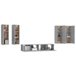 vidaXL Ensemble de meubles TV 6 Pièces Sonoma gris Bois d'ingénierie