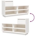 vidaXL Armoire à chaussures Blanc 110x34x61 cm Bois de pin massif