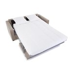 HEXAGONE Canapé droit convertible 3 places MAXIME - Tissu Beige - Couchage express - 194 x 96 x 83 cm