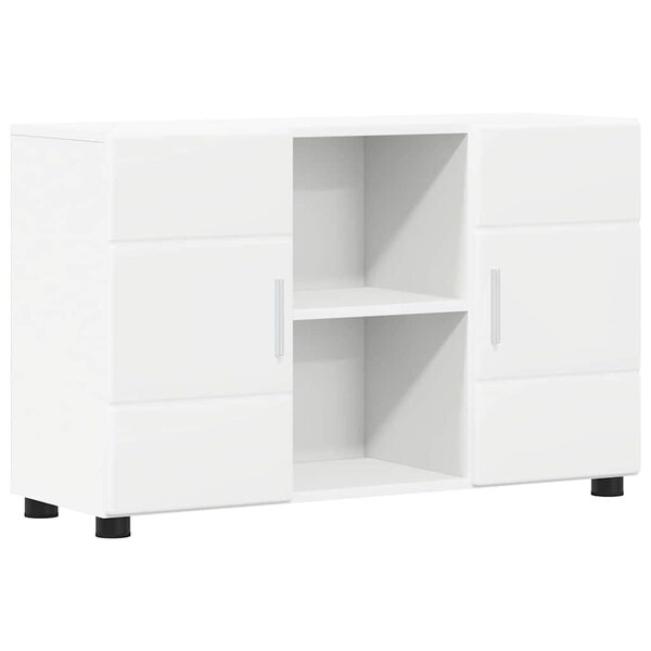vidaXL Buffet avec porte Blanc 88 5 x 30 5 x 55 5 cm Bois d'ingénierie